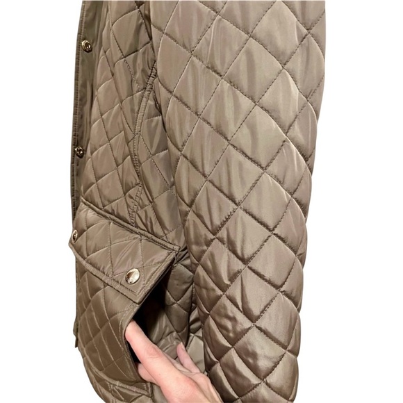 Women’s Quilted Calvin Klein Puffer Coat Olive Green Size XS - Picture 7 of 10